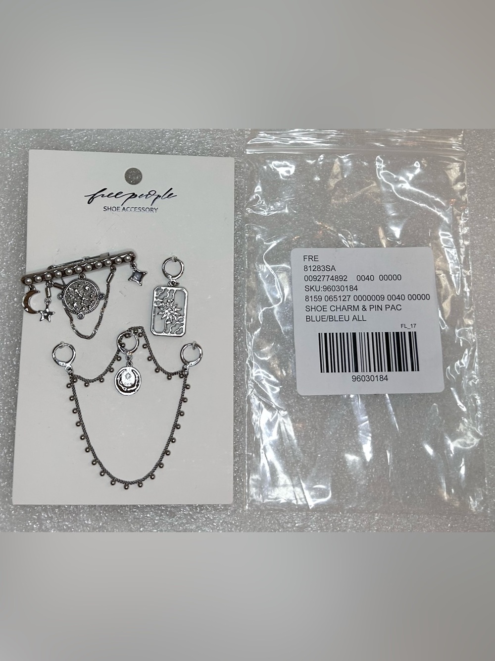 Free People Shoe Charm and Pin Pack in silver celestial New - Picture 3 of 5